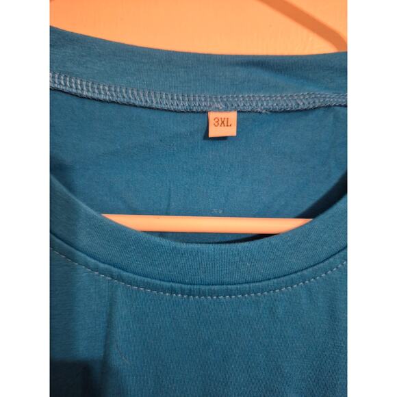 Blue Flower Decal T-shirt-Size 3XL-NWT - Picture 2 of 7